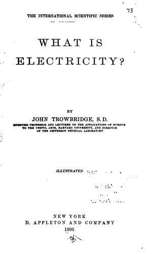 Cover for What is electricity?