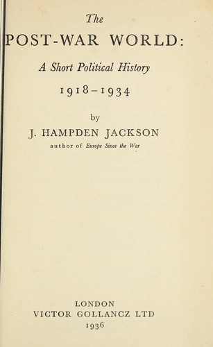 Cover for The post-war world