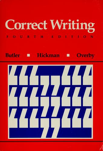 Cover for Correct writing