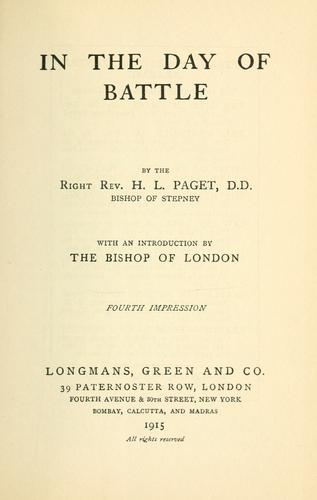 Cover for In the day of battle