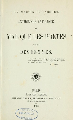 Cover for Anthologie satirique