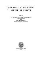 Cover for Therapeutic Relevance of Drug Assays (Boerhaave Series for Postgraduate Medical Education)