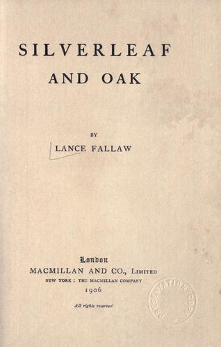 Cover for Silverleaf and oak