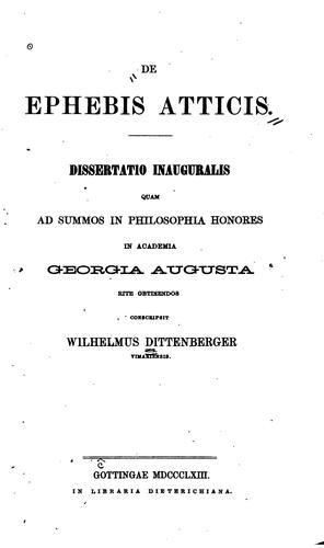 Cover for De ephebis Atticis