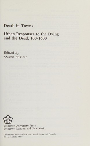 Cover for Death in towns