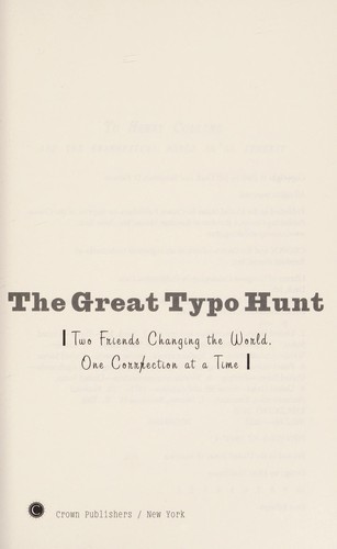 Cover for The great typo hunt