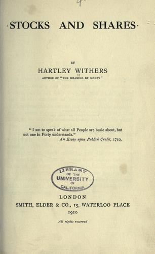 Cover for Stocks and shares