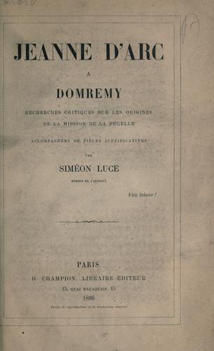 Cover for Jeanne d'Arc à Domremy