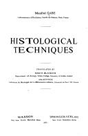 Cover for Histological techniques