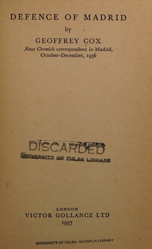Cover for Defence of Madrid