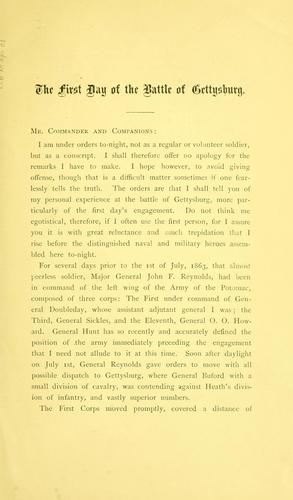 Cover for The first day of the battle of Gettysburg