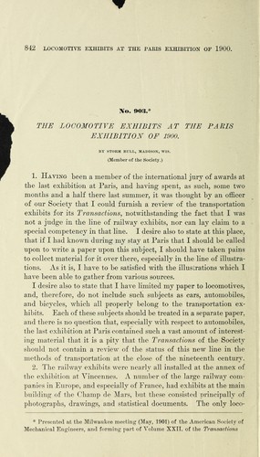 Cover for The locomotive exhibits at the Paris Exhibition of 1900