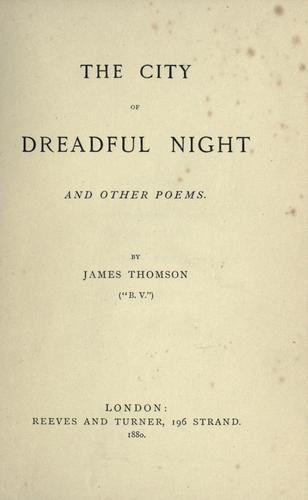 Cover for The city of dreadful night