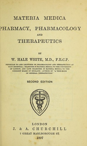 Cover for Materia medica, pharmacy, pharmacology and therapeutics