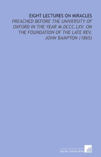 Cover for Eight Lectures On Miracles