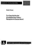 Cover for Zur Geschichte der sozialistischen Heine-Rezeption in Deutschland