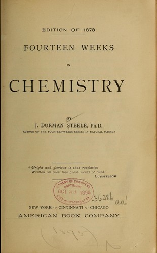 Cover for Fourteen weeks in chemistry