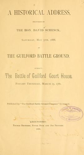 Cover for historical address