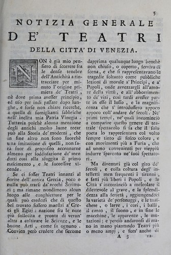 Cover for Notizia generale de' teatri della citta di Venezia