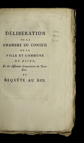 Cover for De libe ration