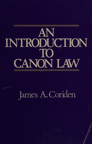 Cover for An introduction to canon law.