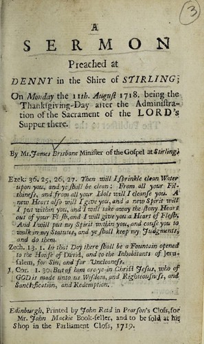 Cover for A sermon preached at Denny in the shire of Stirling