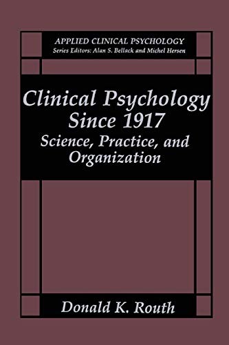 Cover for Clinical Psychology Since 1917