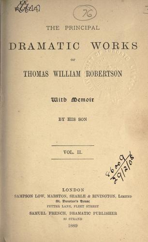 Cover for Principal dramatic works.
