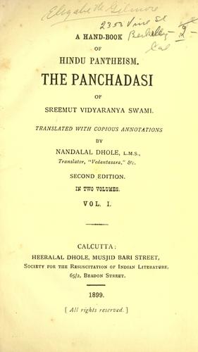 Cover for A hand-book of Hindu pantheism