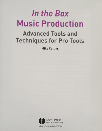 Cover for In the box music production