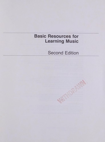 Cover for Basic resources for learning music