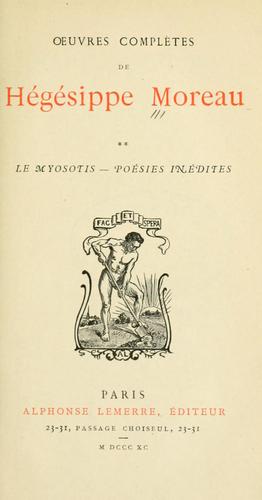 Cover for Oeuvres complètes.