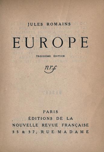Cover for Europe.