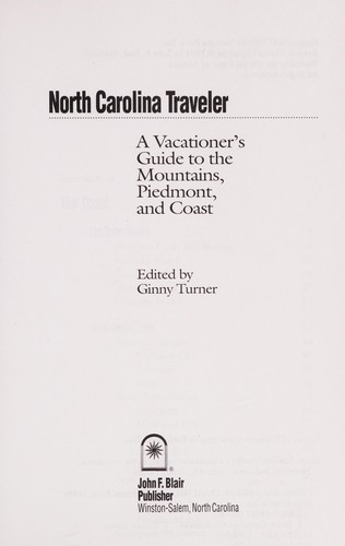 Cover for North Carolina traveler