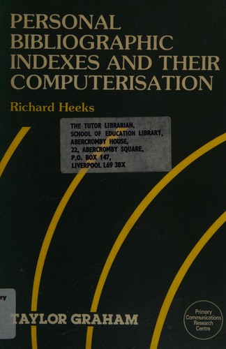 Cover for Personal Bibliographic Indexes and Their Computerization