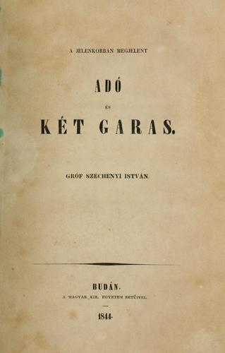 Cover for A jelenkorban megjelent adó és két garas