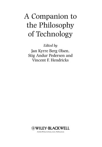 Cover for A companion to the philosophy of technology