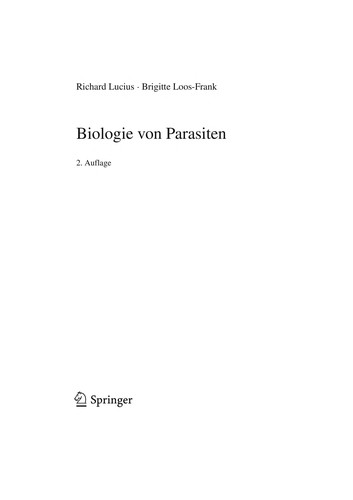Cover for Biologie von Parasiten