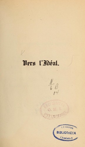 Cover for Vers l'idéal