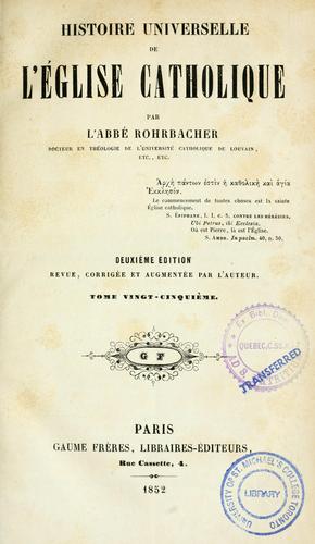 Cover for Histoire universelle de l'église catholique