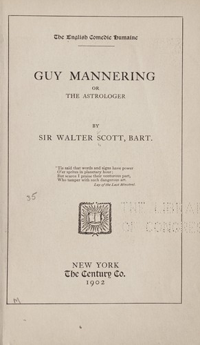 Cover for Guy Mannering