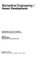 Cover for Biomedical engineering I, recent developments