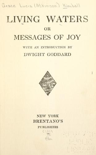 Cover for Living waters; or,Messages of joy