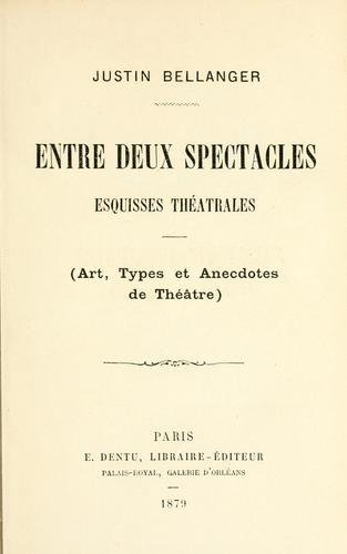Cover for Entre deux spectacles