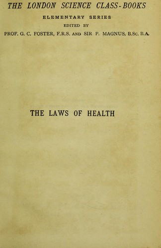 Cover for The laws of health
