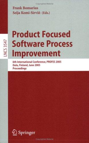 Cover for Product Focused Software Process Improvement