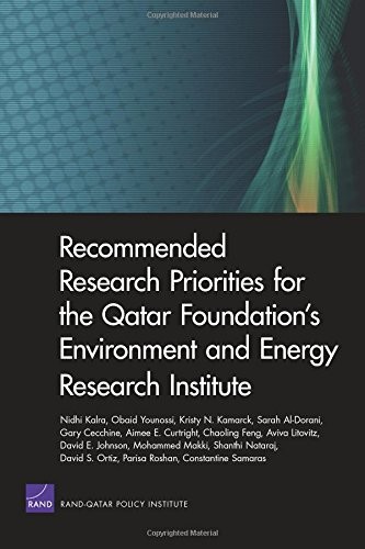 Cover for Recommended research priorities for the Qatar Foundation's Environment and Energy Research Institute / Nidhi Kalra ... [et al.].