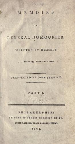 Cover for Memoirs of General Dumourier