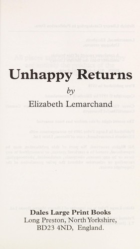 Cover for Unhappy returns