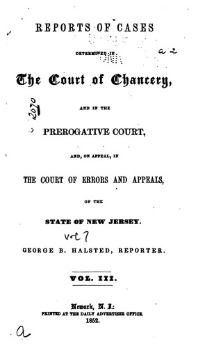 Cover for Reports of Cases Determined in the Court of Chancery, and in the Prerogative Court, And, on ...